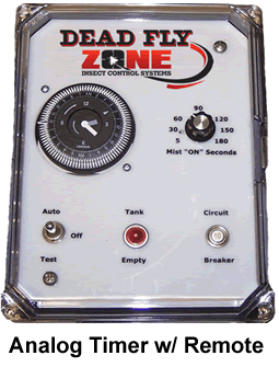 Insect Misting System-NO RESERVOIR DRUM or DRUM LID-Four Control Box Timers Available - Dead Fly Zone