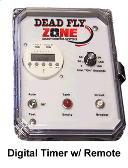Insect Misting System-NO RESERVOIR DRUM or DRUM LID-Four Control Box Timers Available - Dead Fly Zone