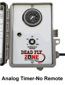 Insect Misting System-NO RESERVOIR DRUM or DRUM LID-Four Control Box Timers Available - Dead Fly Zone